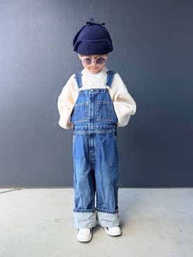 「アイテム（サロペット/オーバーオール）」を使った、muguさん（キッズ・110cm）の秋コーディネート