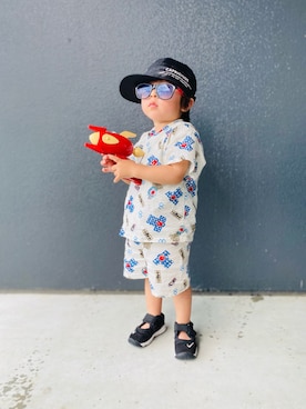「サングラス」｜「アイテム（浴衣）」を使った、muguさん（キッズ・80cm）の夏コーディネート