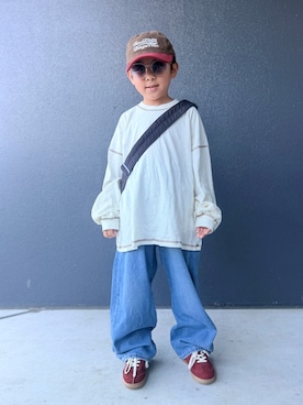 「pairmanon（ペアマノン）のアイテム」を使った、muguさん（キッズ・110cm）の秋コーディネート