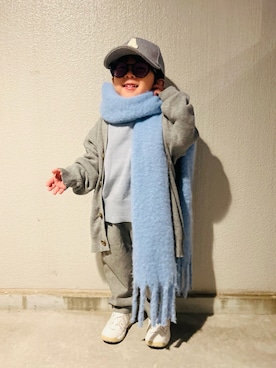 「アイテム（マフラー）」を使った、muguさん（キッズ・90cm）の秋コーディネート