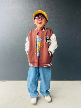 「アイテム（ブルゾン）」を使った、muguさん（キッズ・110cm）の秋コーディネート