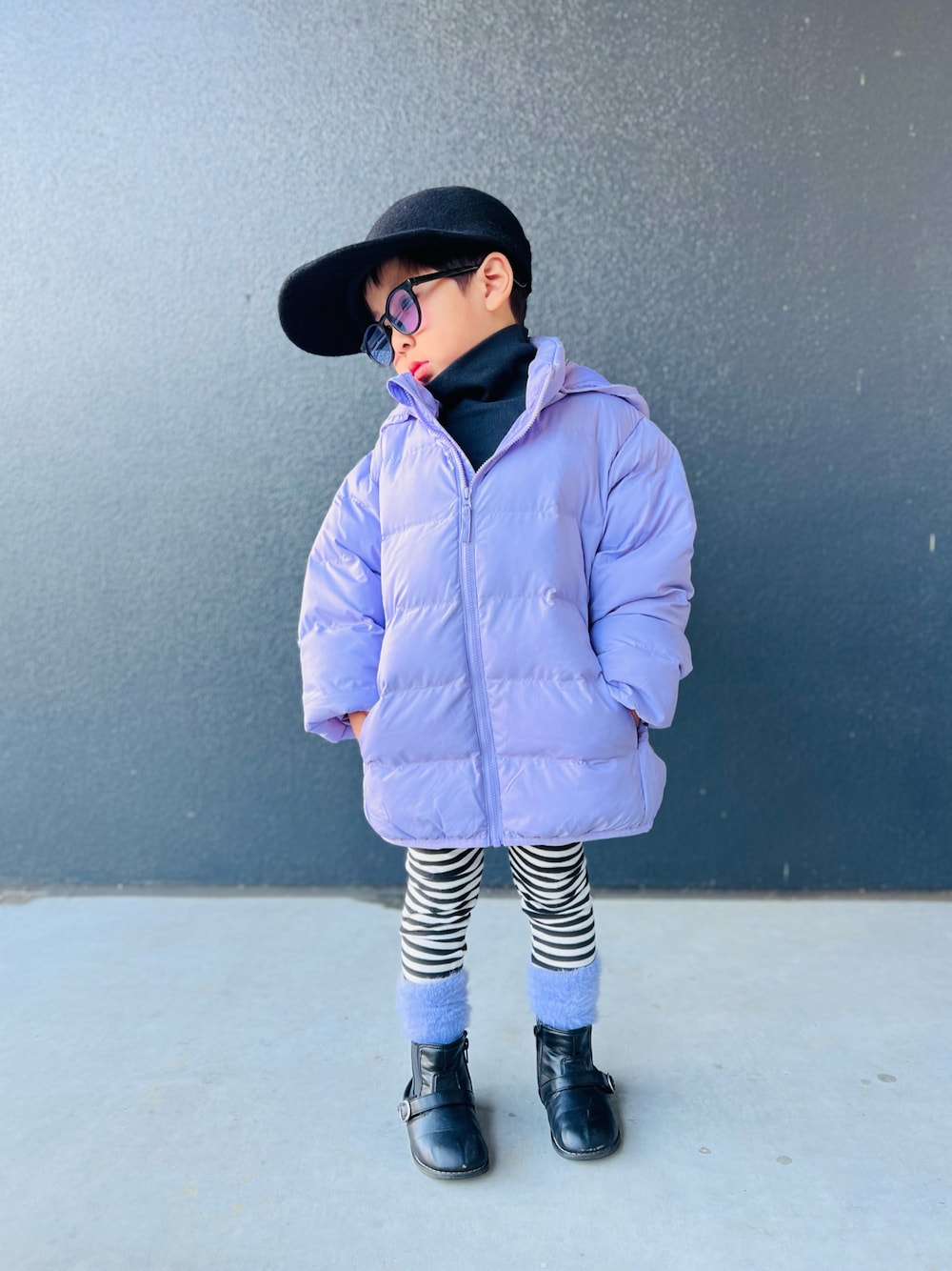 UNIQLOのダウンジャケット/コート（パープル系）を使ったキッズ人気
