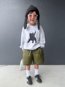 「アイテム（バッグ）」を使った、muguさん（キッズ・110cm）の秋コーディネート