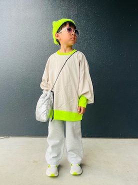 「アイテム（ショルダーバッグ）」を使った、muguさん（キッズ・110cm）の秋コーディネート