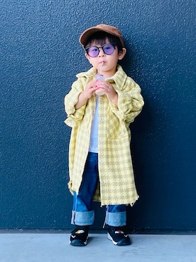 「OSHKOSH（オシュコシュ）のアイテム（パンツ）」を使った、muguさん（キッズ・80cm）の秋コーディネート