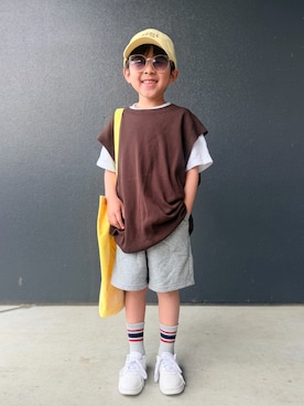 「Reebok(リーボック)のアイテム」を使った、muguさん(キッズ・110cm)の春コーディネート