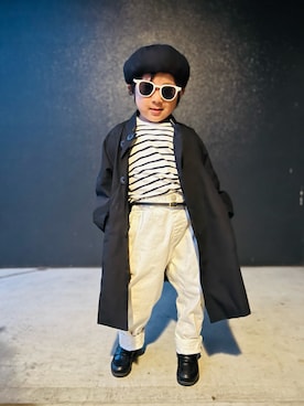 「重ね着ベストシーズン」｜「アイテム（ハンチング/ベレー帽）」を使った、muguさん（キッズ・90cm）の秋コーディネート