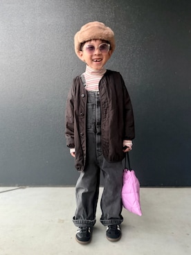 「アイテム（モッズコート）」を使った、muguさん（キッズ・110cm）の秋コーディネート