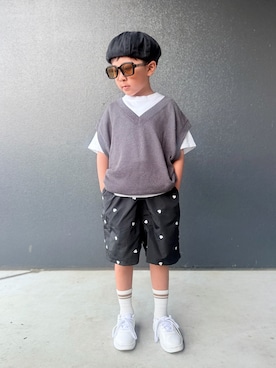 「Reebok(リーボック)のアイテム」を使った、muguさん(キッズ・110cm)の夏コーディネート