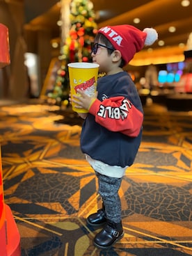 「POPCORN（ポップコーン）のアイテム」を使った、muguさん（キッズ・80cm）の冬コーディネート