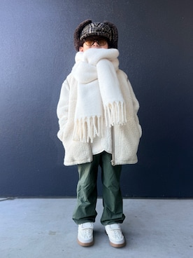 「アイテム（ファッション雑貨）」を使った、muguさん（キッズ・110cm）の冬コーディネート