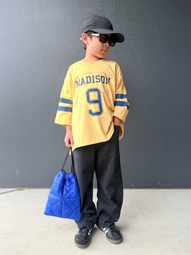 「アイテム（バッグ）」を使った、muguさん（キッズ・110cm）の秋コーディネート