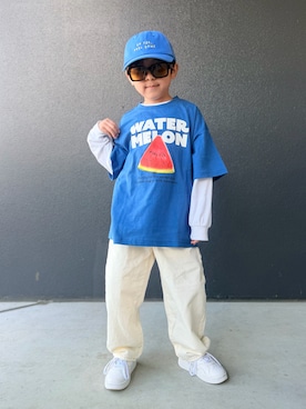 「devirock（デビロック）のアイテム」を使った、muguさん（キッズ・110cm）の春コーディネート