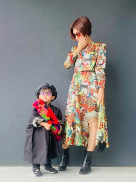 「SVEC（シュベック）のアイテム（ブーツ）」を使った、muguさん（キッズ・80cm）の秋コーディネート