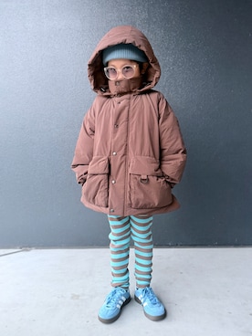 「アイテム（レギンス/スパッツ）」を使った、muguさん（キッズ・110cm）の秋コーディネート