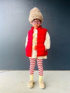 「アイテム（スウェット）」を使った、muguさん（キッズ・110cm）の秋コーディネート