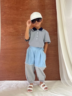 「アイテム（トップス）」を使った、muguさん（キッズ・110cm）の夏コーディネート