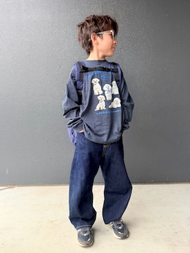 「and D. petit main（アンドディープティマイン）のアイテム」を使った、muguさん（キッズ・110cm）の秋コーディネート