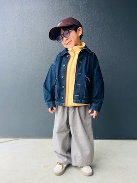 「アイテム（ジャケット/アウター）」を使った、muguさん（キッズ・110cm）の秋コーディネート