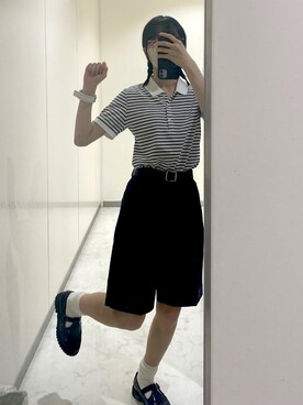 「T字ストラップ」｜まろにさん（レディース・158cm）の夏コーディネート