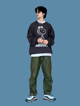 「アイテム（スウェット）」を使った、shoki1997rさん（メンズ・167cm）の秋コーディネート