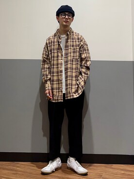 「BACK NUMBER（バックナンバー）の【BACK NUMBER】ビッグシルエットチェックシャツ（シャツ/ブラウス）」を使った、shoki1997rさん（メンズ・167cm）の春コーディネート