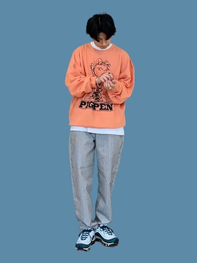 「アイテム（スウェット）」を使った、shoki1997rさん（メンズ・167cm）の秋コーディネート