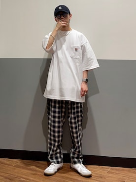 「BEN DAVIS（ベンデイビス）のアイテム（トップス）」を使った、shoki1997rさん（メンズ・167cm）の春コーディネート