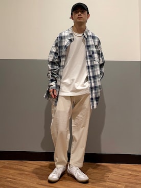 「BACK NUMBER（バックナンバー）の【BACK NUMBER】ビッグシルエットチェックシャツ（シャツ/ブラウス）」を使った、shoki1997rさん（メンズ・167cm）の春コーディネート