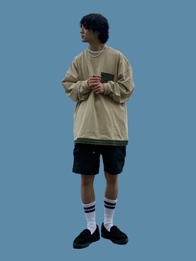 「CAMP7（キャンプセブン）のアイテム（パンツ）」を使った、shoki1997rさん（メンズ・167cm）の秋コーディネート