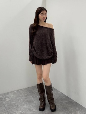 「Heather（ヘザー）のアイテム（ニット/セーター）」を使った、marikoさん（レディース・166cm）の秋コーディネート