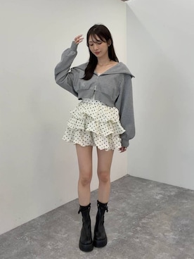 「Heather（ヘザー）の【脚に吸いつく、美脚フィット】アソート厚底ミドルブーツ　1046903（ブーツ、ブラック系）」を使った、marikoさん（レディース・166cm）の夏コーディネート