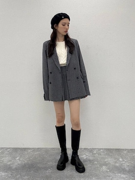 「アイテム（ハンチング/ベレー帽）」を使った、marikoさん（レディース・166cm・20代）の秋コーディネート