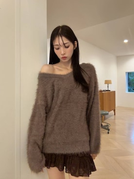 「Heather（ヘザー）のアイテム（ニット/セーター）」を使った、marikoさん（レディース・166cm）の秋コーディネート