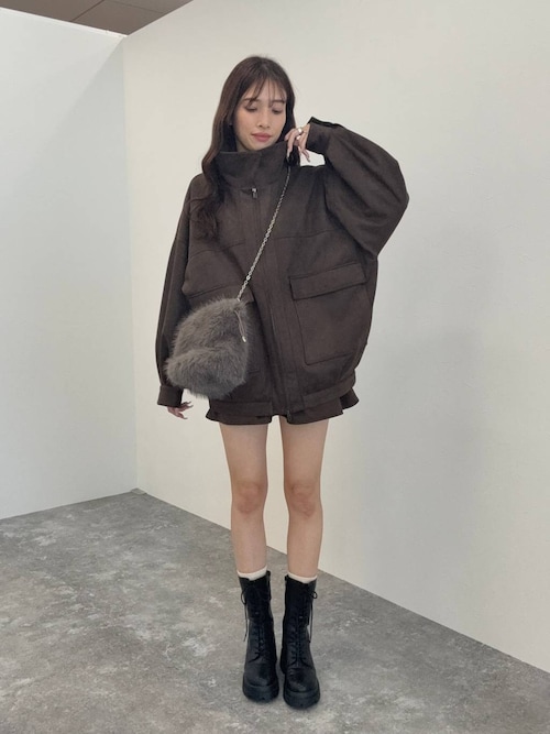 フェイクレザーBIGブルゾン2 588035（ブルゾン）｜Heather