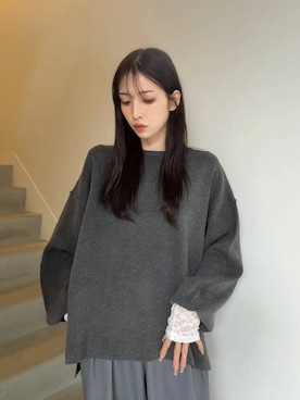 「Heather（ヘザー）のアイテム（ニット/セーター）」を使った、marikoさん（レディース・166cm）の秋コーディネート