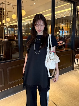 「LOWRYS FARM（ローリーズファーム）のランジェリーキャミＣＨ　 572465（キャミソール）」を使った、marikoさん（レディース・166cm）の夏コーディネート