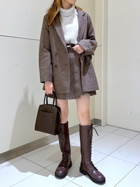 「へザー」｜「アイテム（ジャケット/アウター）」を使った、marikoさん（レディース・166cm）の秋コーディネート
