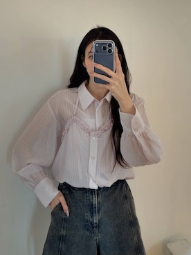 「Heather（ヘザー）のアイテム（トップス）」を使った、marikoさん（レディース・166cm）の春コーディネート