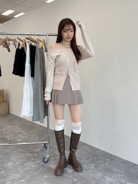 「デート/ロマンティック」｜「アイテム（レッグウェア）」を使った、marikoさん（レディース・166cm）の秋コーディネート