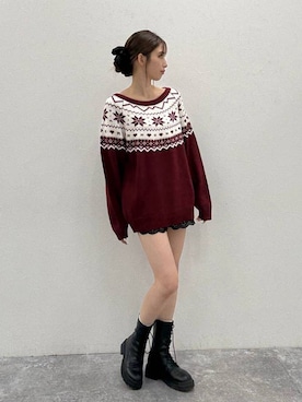 「Heather（ヘザー）のアイテム（ニット/セーター）」を使った、marikoさん（レディース・166cm）の秋コーディネート