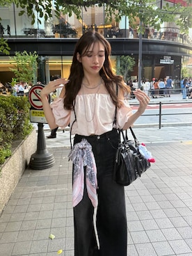 「アイテム（バンダナ/スカーフ）」を使った、marikoさん（レディース・166cm）の夏コーディネート