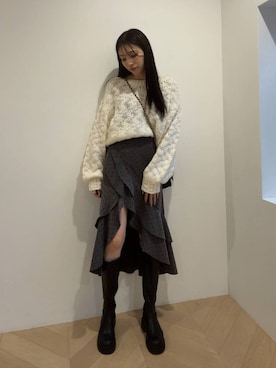 「Heather（ヘザー）のアイテム（ニット/セーター）」を使った、marikoさん（レディース・166cm）の秋コーディネート