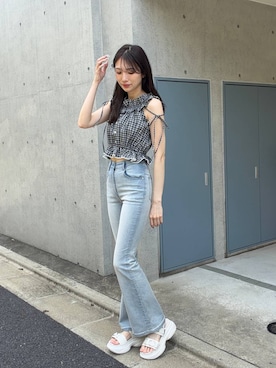 「Heather（ヘザー）のアイテム（パンツ）」を使った、marikoさん（レディース・166cm）の夏コーディネート