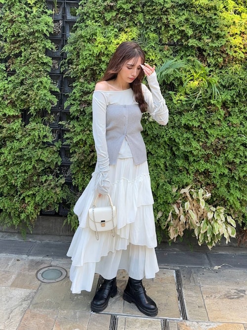 セール】フリルティアードロングスカート 573188（スカート