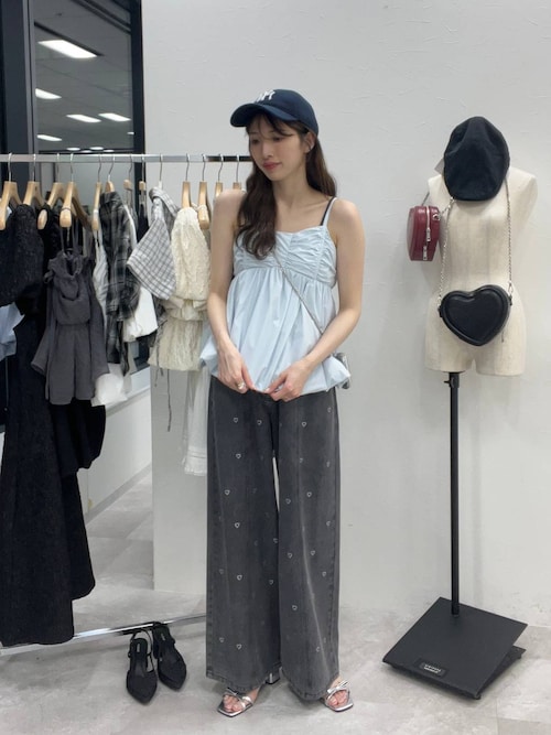 お値下げ!専用ページ Y2K seana レザーコーティング デニムシャツ SOMETHING(サムシング)【WEB限定】ギャザーデニムシャツ（シャツ