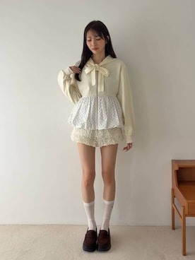 「Heather（ヘザー）の厚底スクエアローファー　1047005（ローファー、ブラウン系）」を使った、marikoさん（レディース・166cm）の秋コーディネート