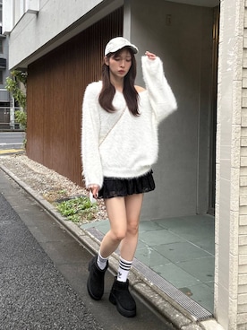 「Heather（ヘザー）のアイテム（ニット/セーター）」を使った、marikoさん（レディース・166cm）の秋コーディネート
