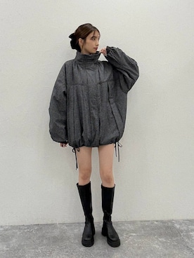 「Heather（ヘザー）の【累計10万本】楽ちんなのに美脚！秋冬No.1ブーツ　インヒールストレッチロングブーツ　571563（ブーツ）」を使った、marikoさん（レディース・166cm）の秋コーディネート