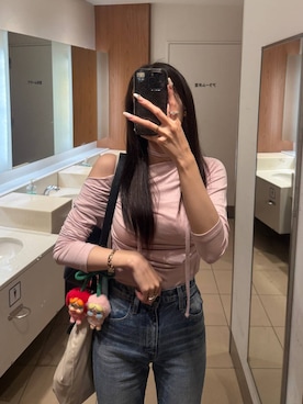 「Heather（ヘザー）のアイテム（Tシャツ/カットソー）」を使った、marikoさん（レディース・166cm）の秋コーディネート